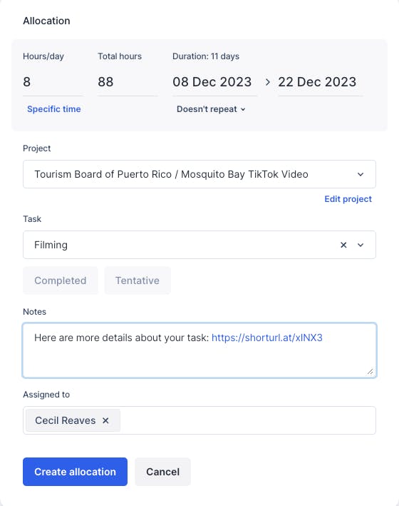 Notes feature of Float