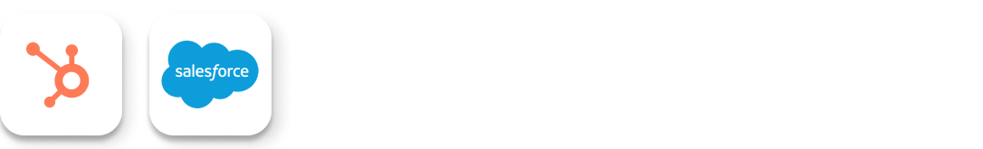 Logos of the CRM tools Float integrates with including Hubspot and Salesforce 